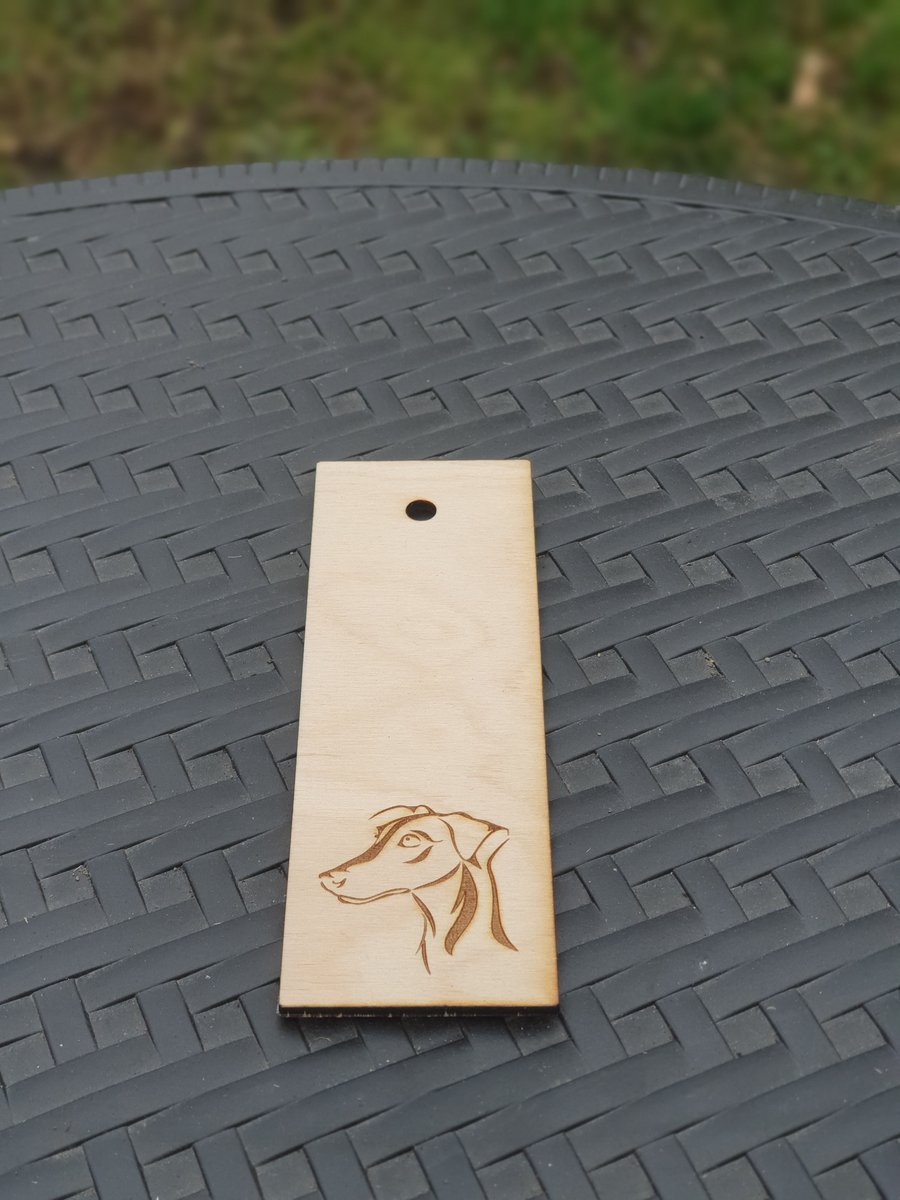 Ručně vyrobená dřevěná Knižní záložka - Greyhound 5