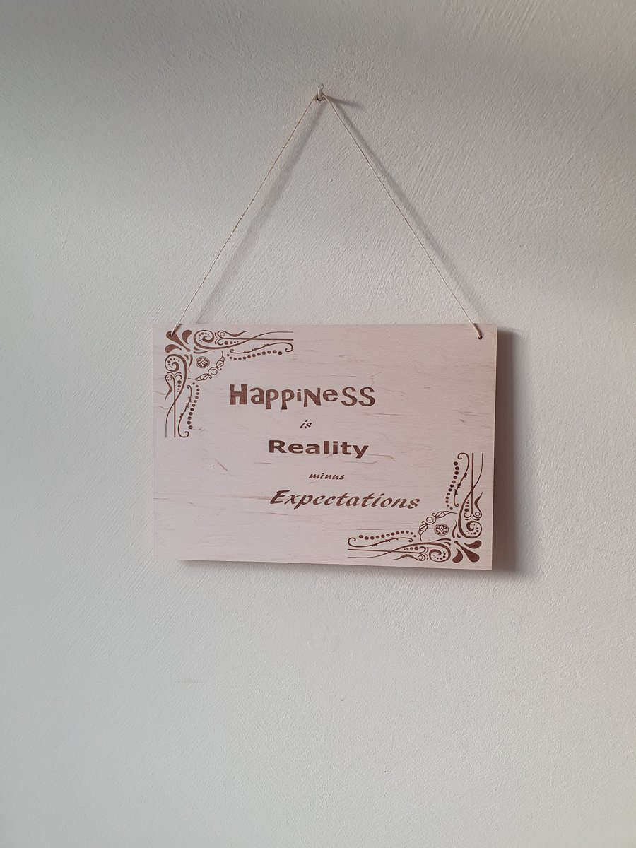 Ručně vyrobená dřevěná Deska - Happiness