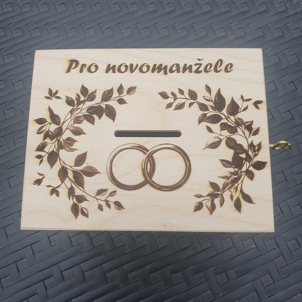 Ručně vyrobená dřevěná Pokladnička - Pokladnička novomanželům