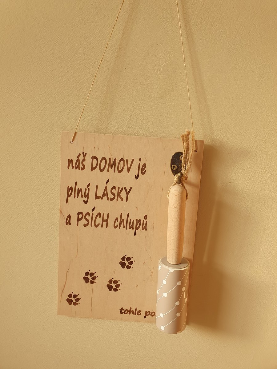 Ručně vyrobený dřevěná Věšák - Plný lásky a chlupů