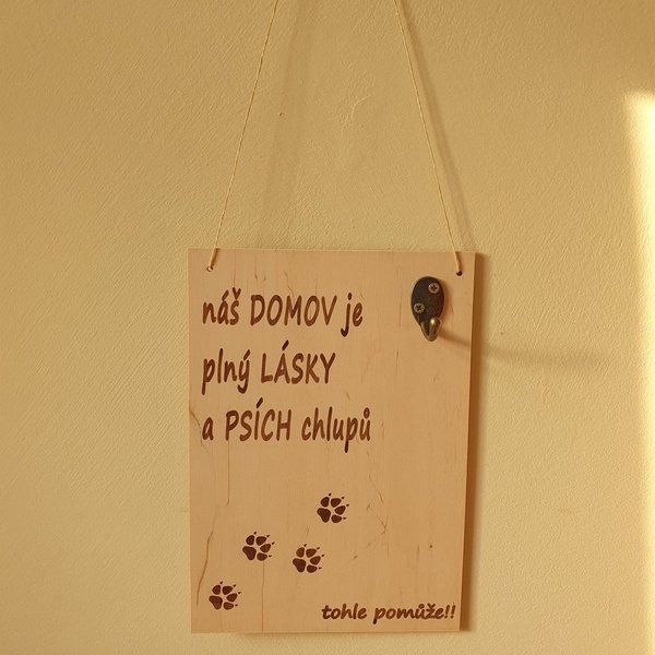 Ručně vyrobený dřevěná Věšák - Plný lásky a chlupů